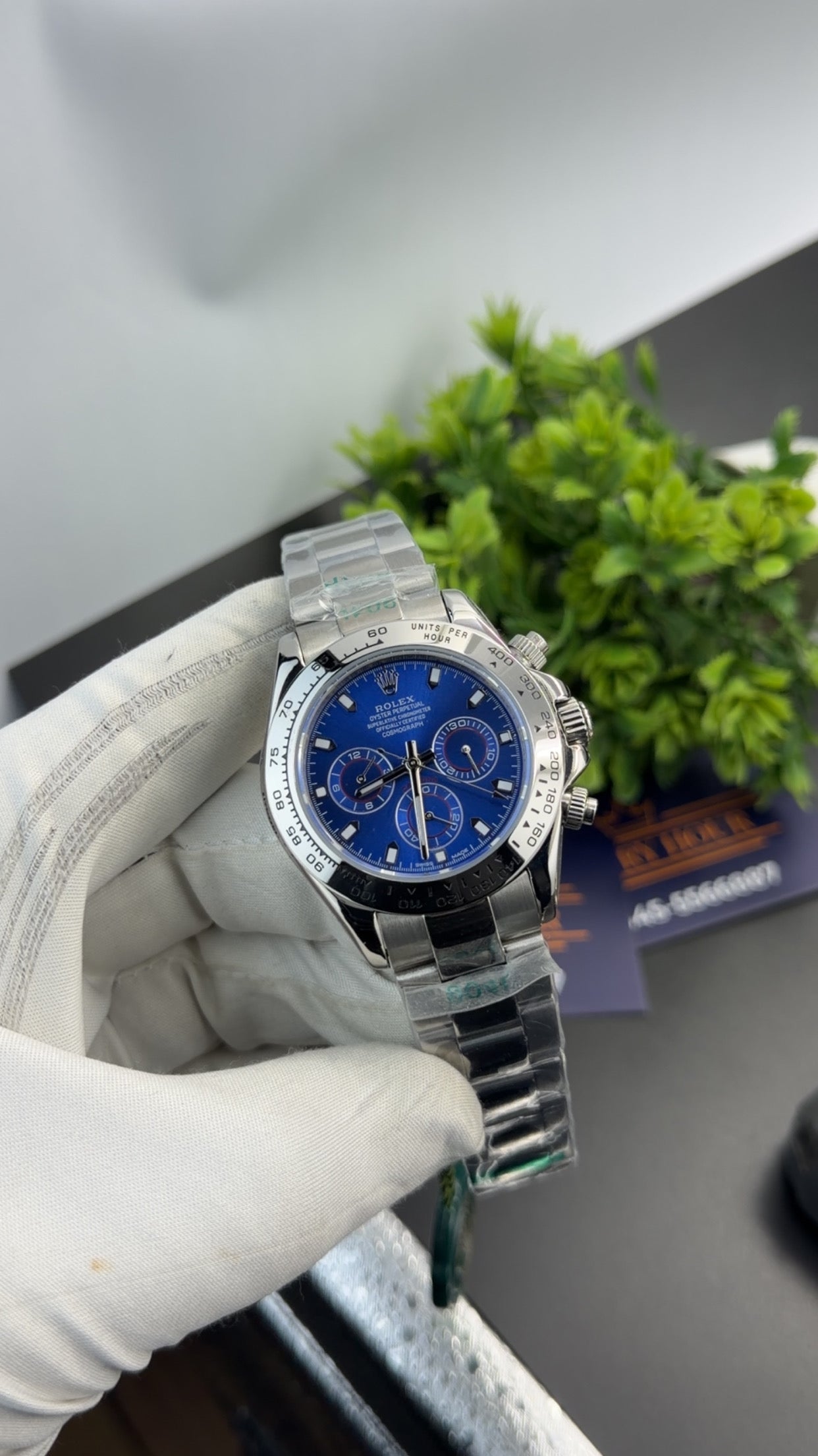 Silver with blue dial 🔥