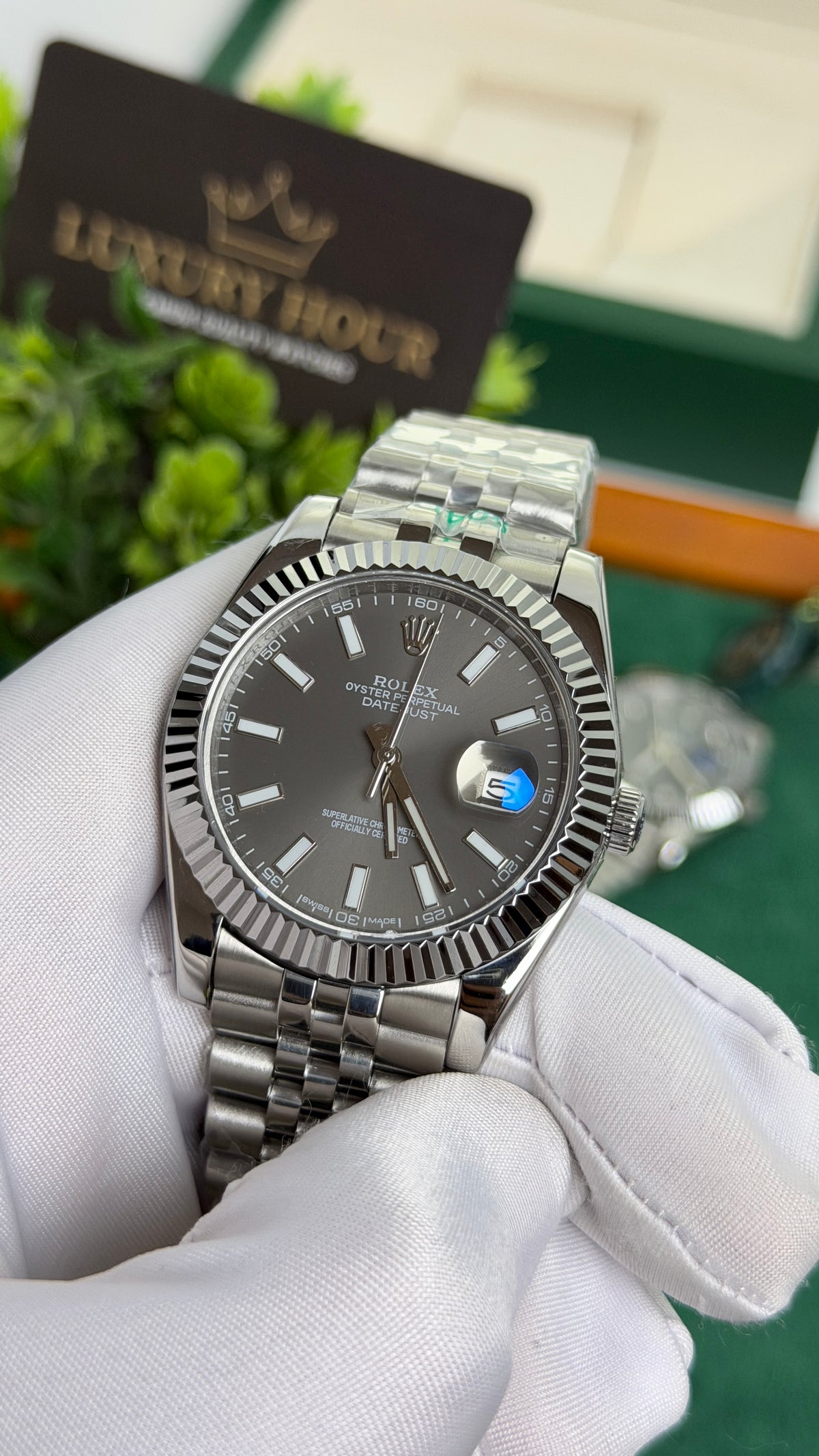Silver with Grey Dial.