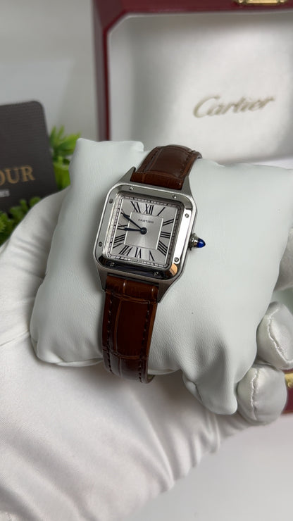 Silver with Brown Strap.
