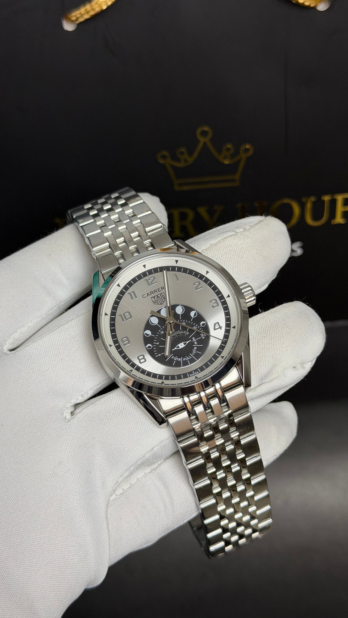 Silver with White Dial.