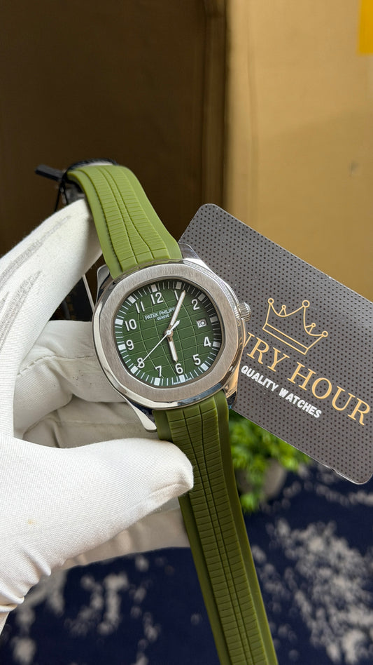 Silver with Olive Green Dial.