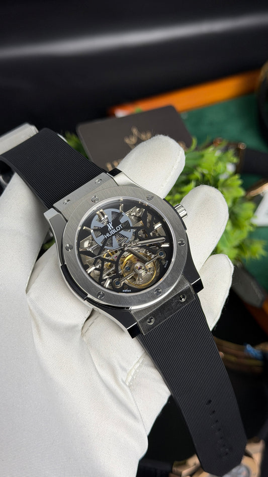 Silver with Black Dial ( Skeleton Edition )