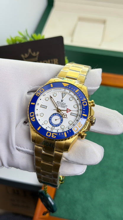 Yellow Gold with White Dial.