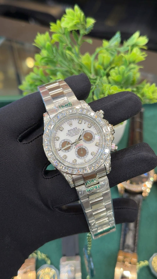 Silver with zarcon stones.