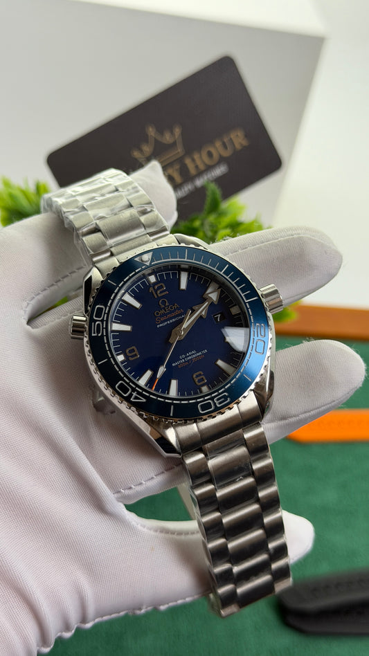 Silver with Blue Dial.