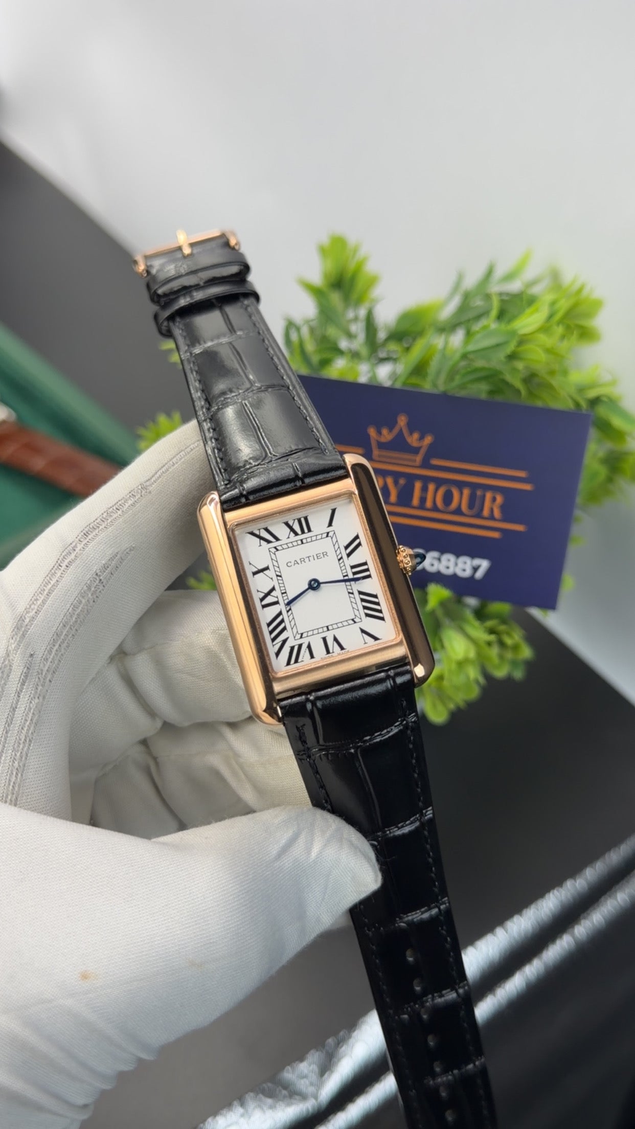 Rose Gold with black strap🔥