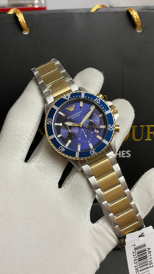 Yellow Gold Two Tone with Blue Dial.
