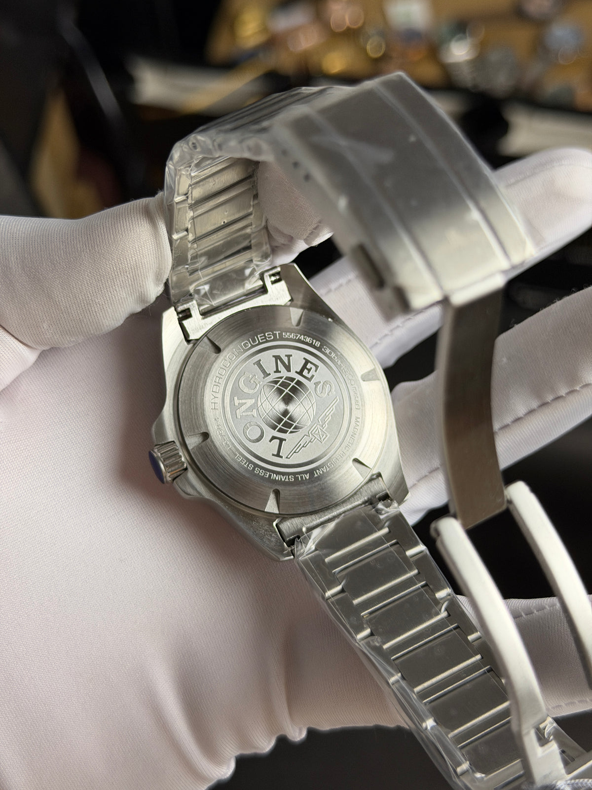 Silver with Sky Blue Dial.