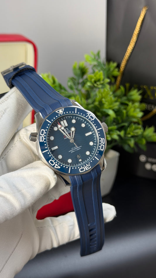Silver with Blue Dial.