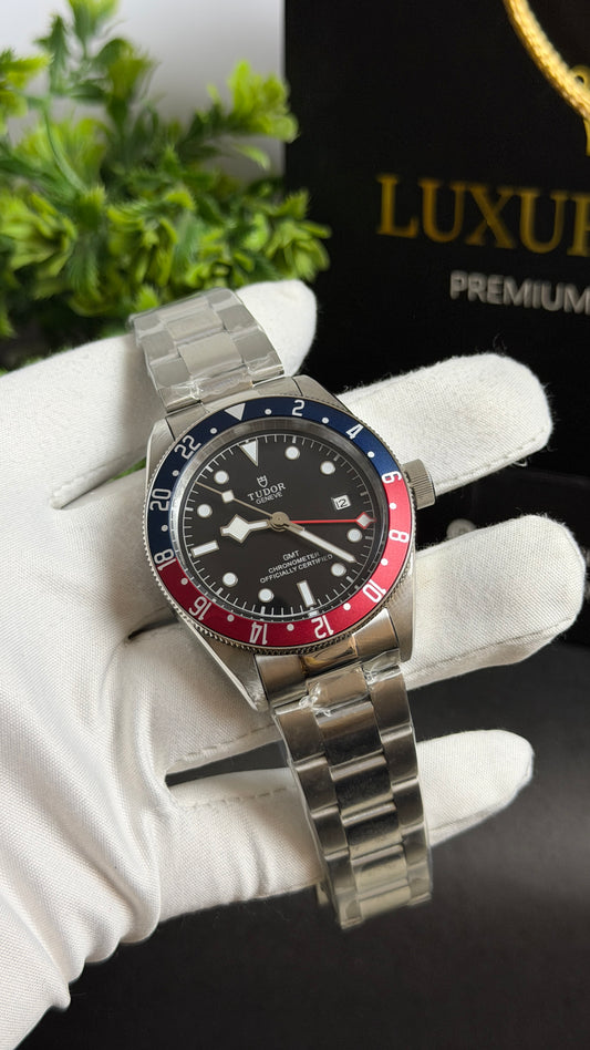 Silver with Black Dial.