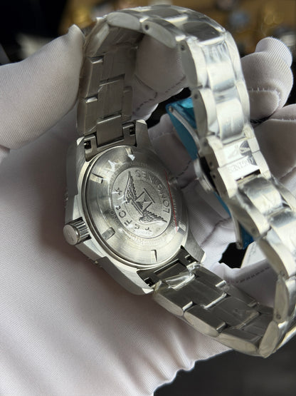 Silver with Black Dial.
