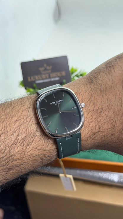 Silver with Olive Green Dial.