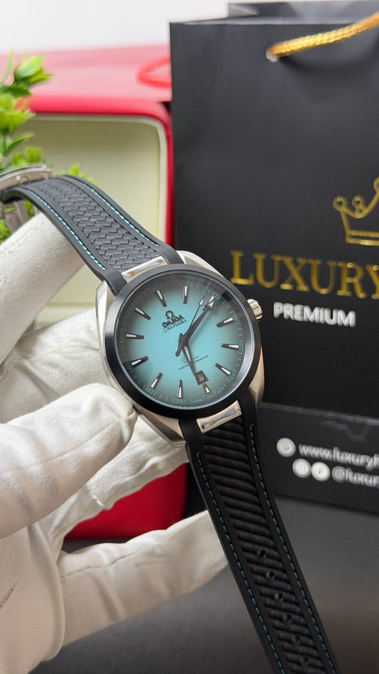 Silver with Blue Dial.