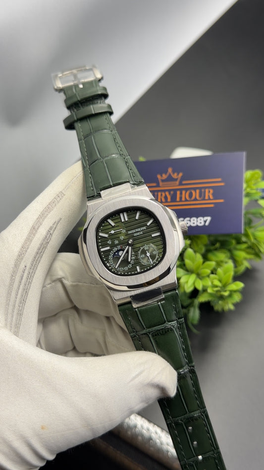 Silver with green dial🔥