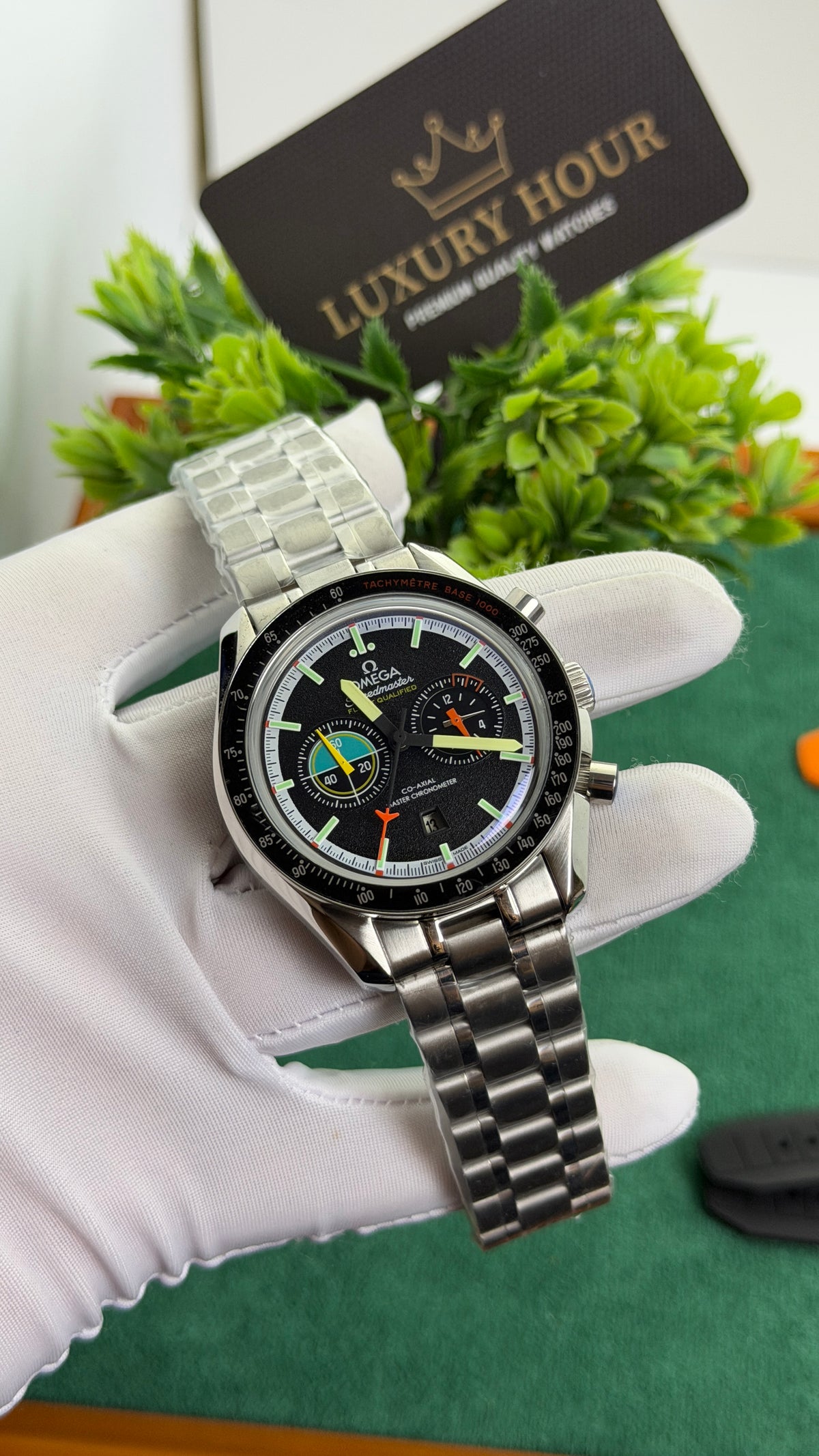Silver with Black Dial.