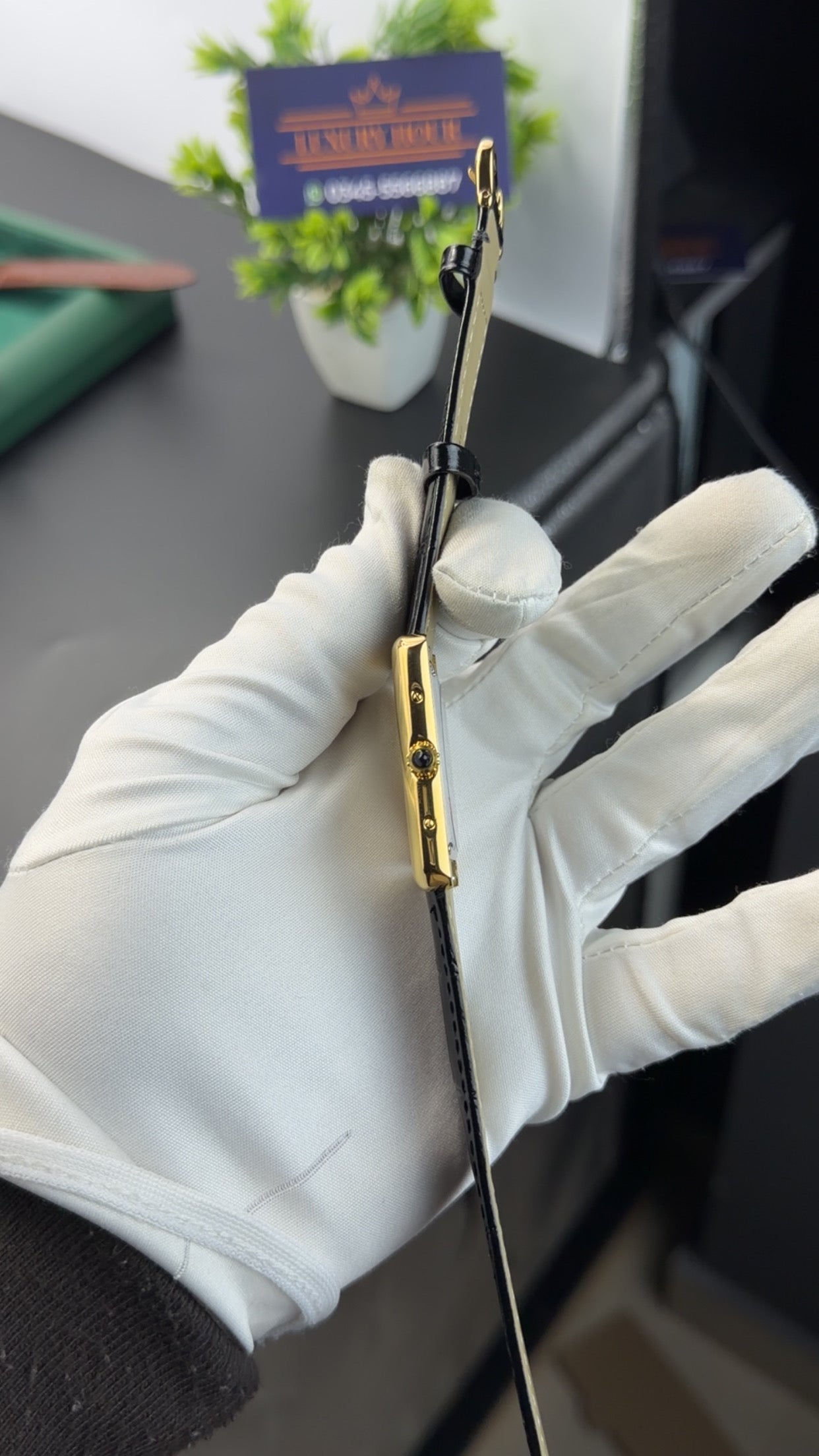 Yellow Gold with black strap🔥