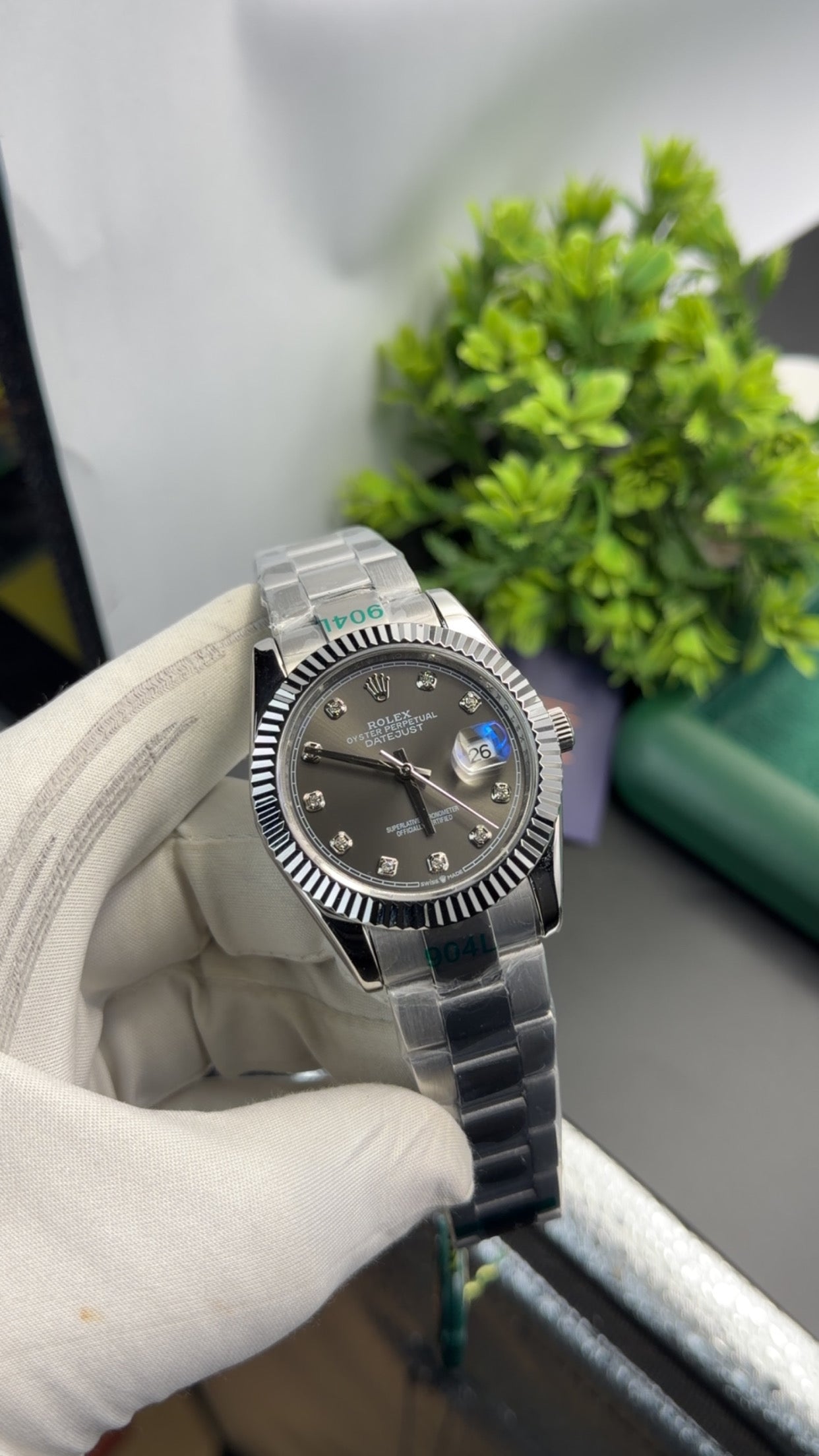 Silver with grey dial 🔥