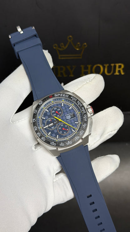 Silver with Blue Dial.