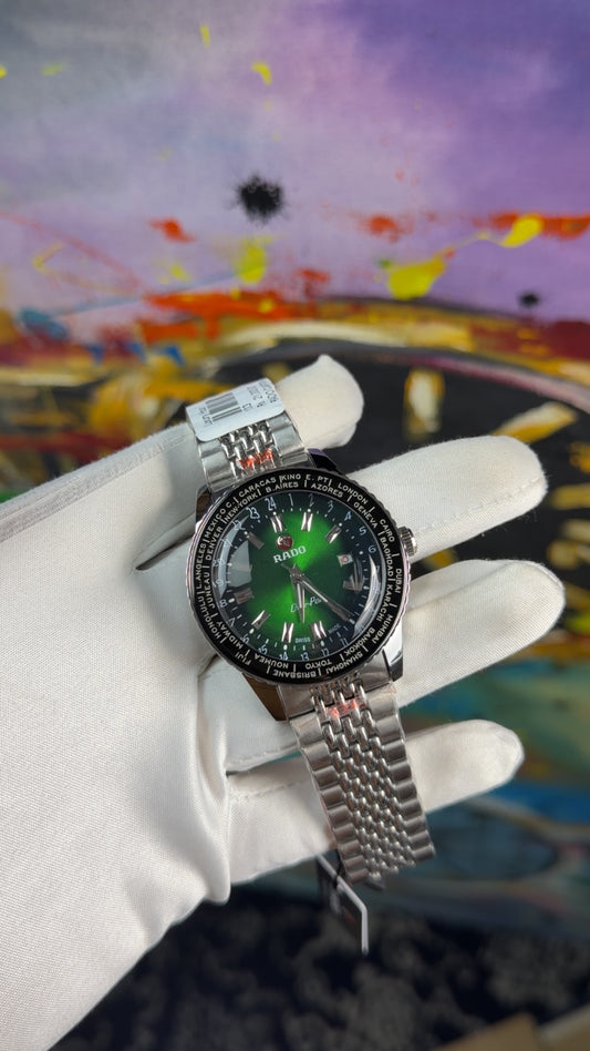 Silver with green dial🔥