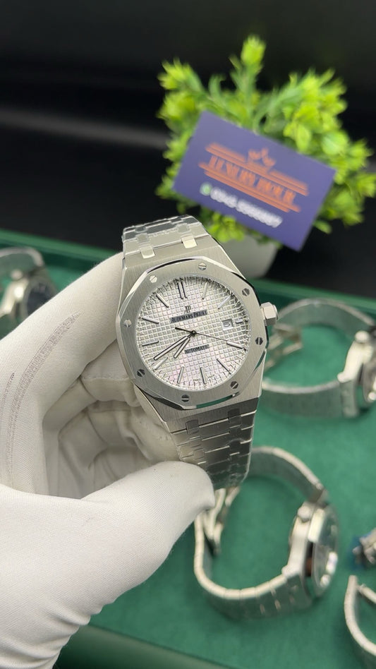 Silver with white dial