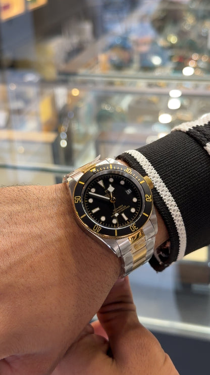 Yellow Gold two tone with Black dial🔥
