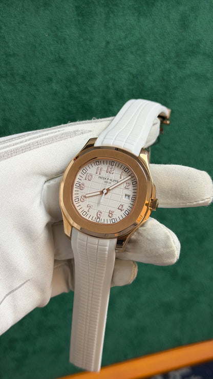 Rose Gold with White Dial.