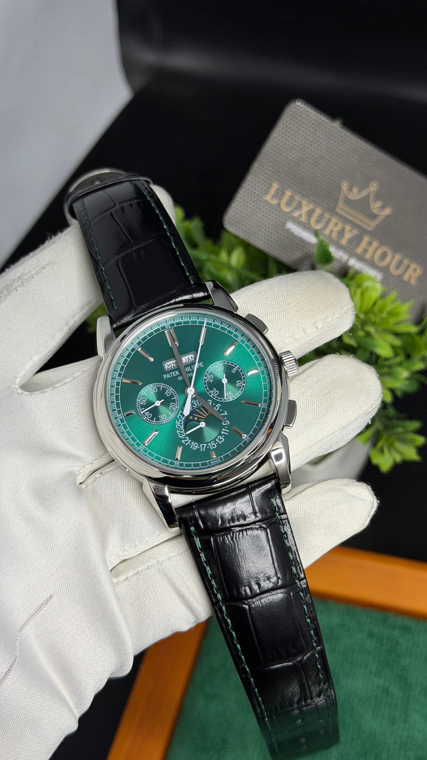 Silver with Green Dial🔥