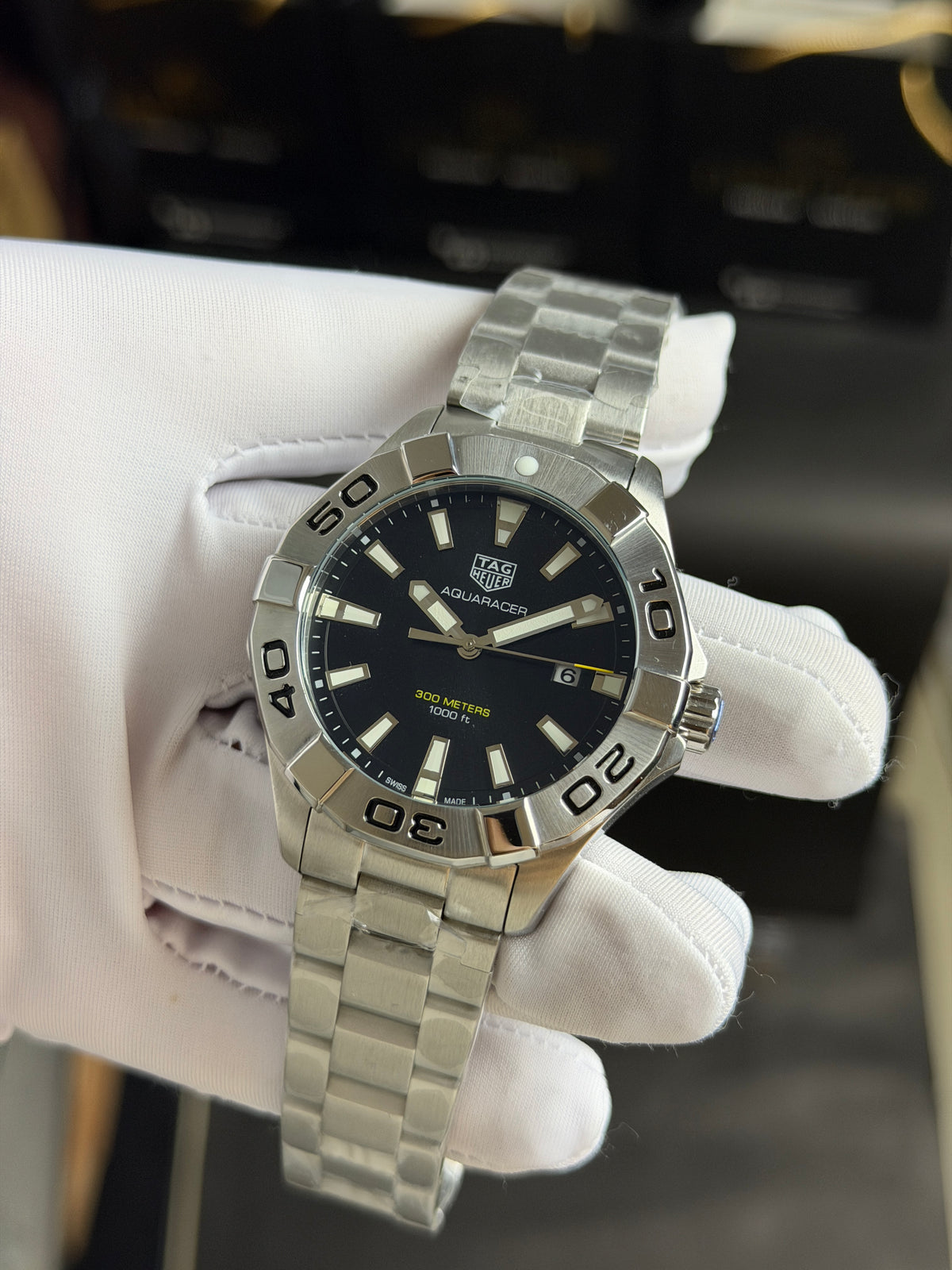 Silver with Black Dial.