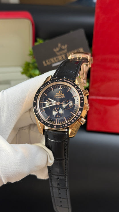 Rose Gold with Black Dial.