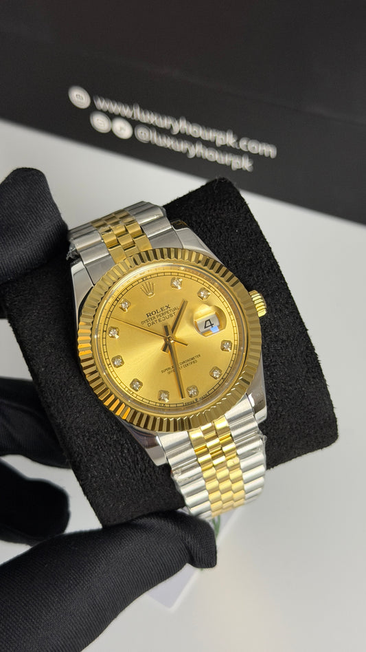 Yellow Gold Two Tone With Champagne Dial