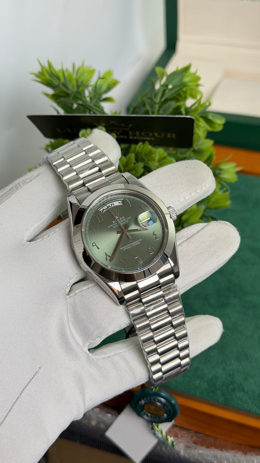 Silver with Green Dial🔥