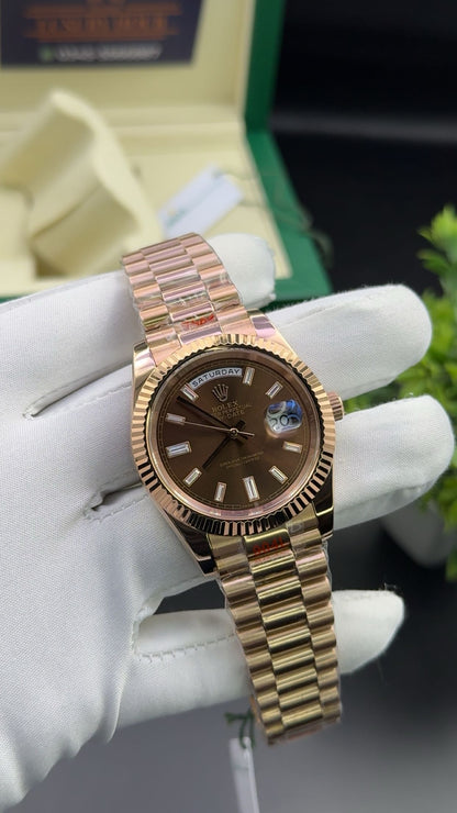 Rose Gold with chocolate dial