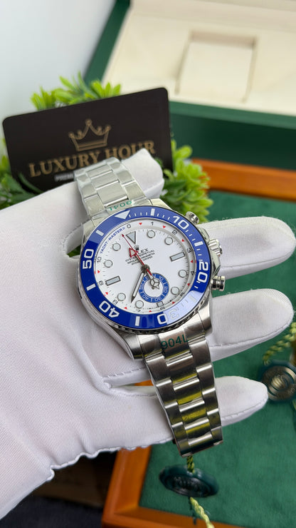 Silver with White Dial.
