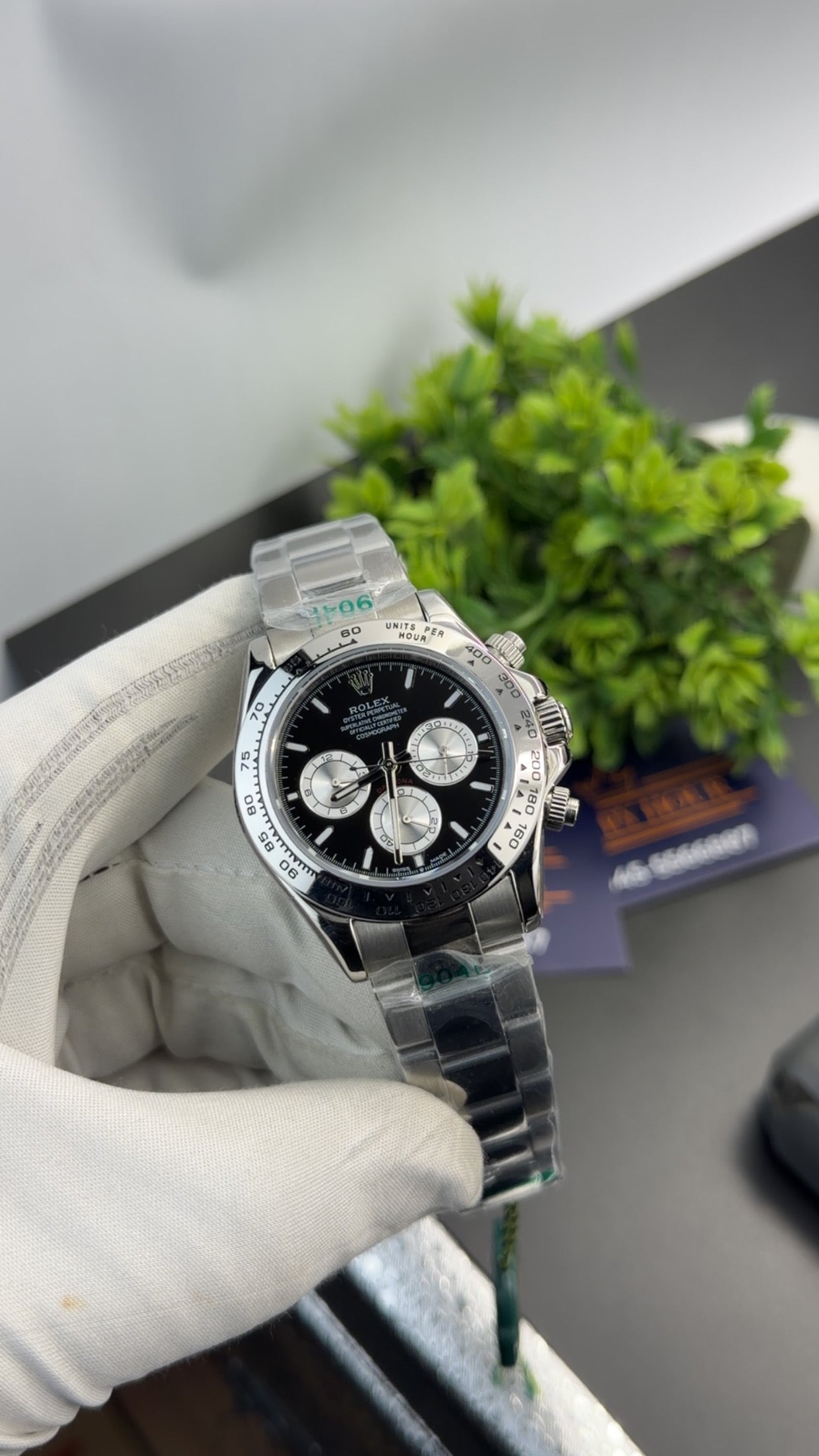 Silver with black dial🔥