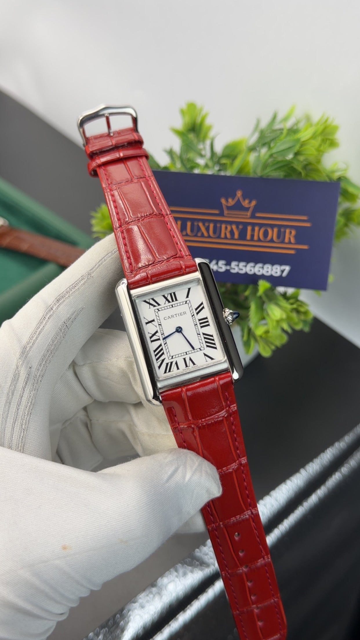 Silver with red strap🔥