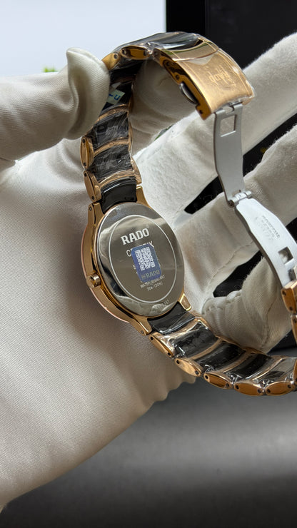 Rose Gold Two Tone with Black Dial.