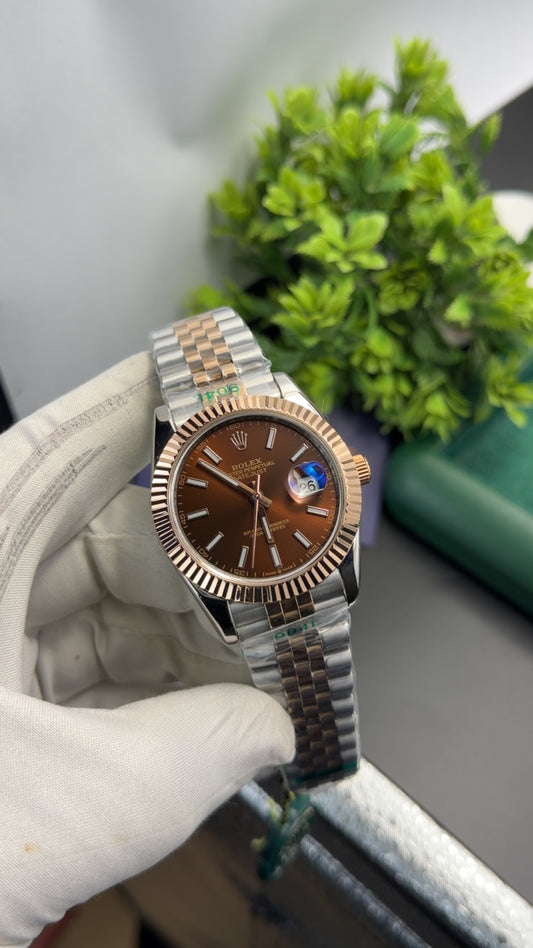 Rose Gold Two tone with chocolate dial 🔥