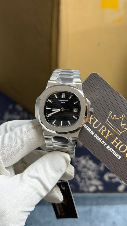 Silver with Black Dial.