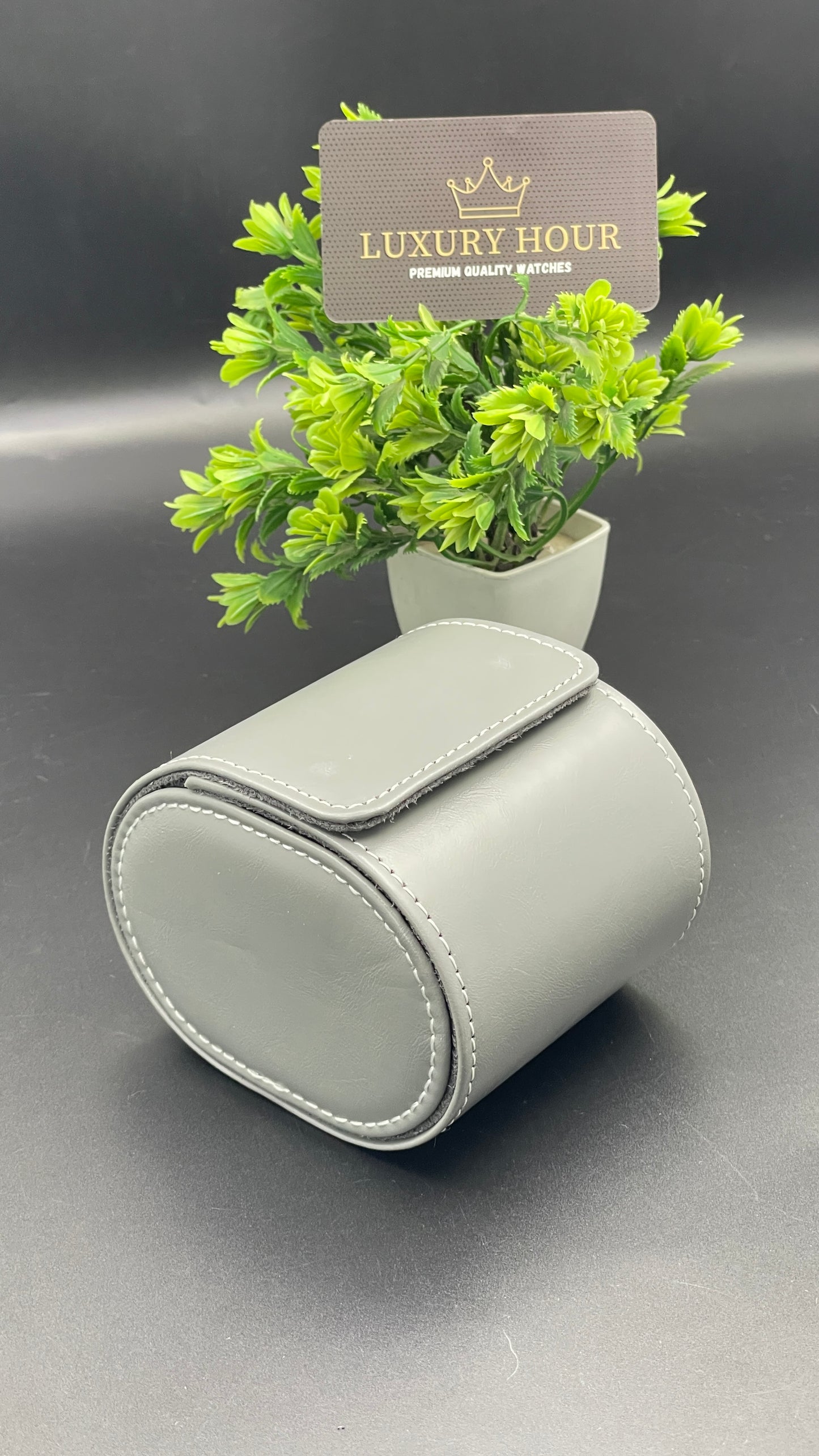 Grey Leather Watch Case