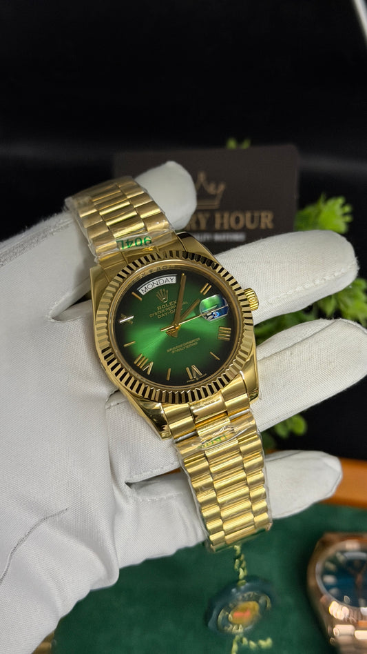 Yellow Gold with Green Dial