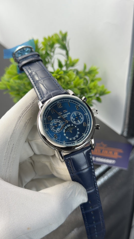 Silver with blue dial🔥