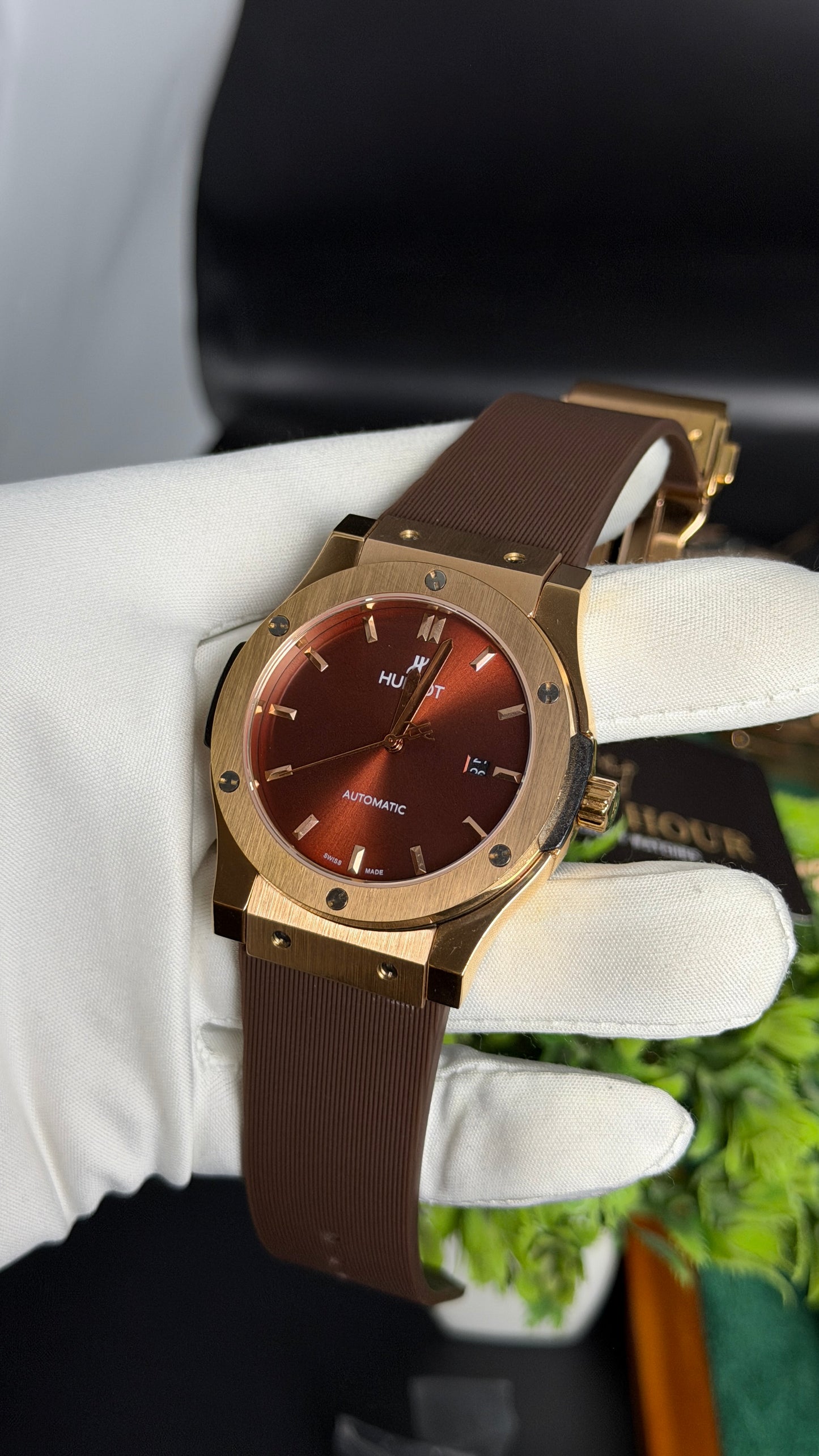 Rose Gold with Maroon Dial