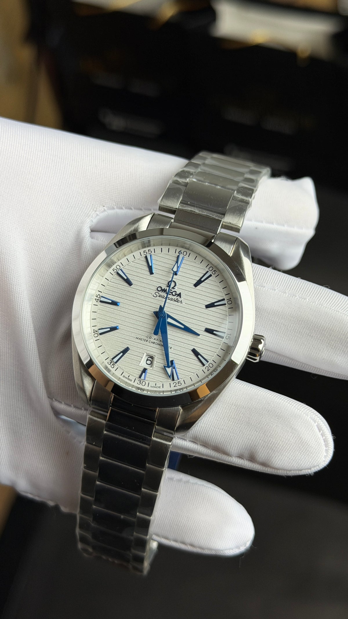 Silver with White Dial.