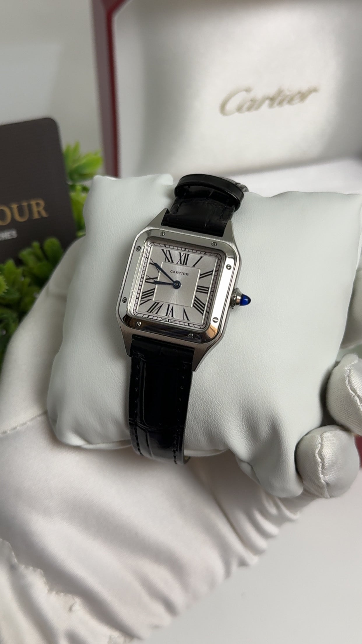 Silver with Black Strap.