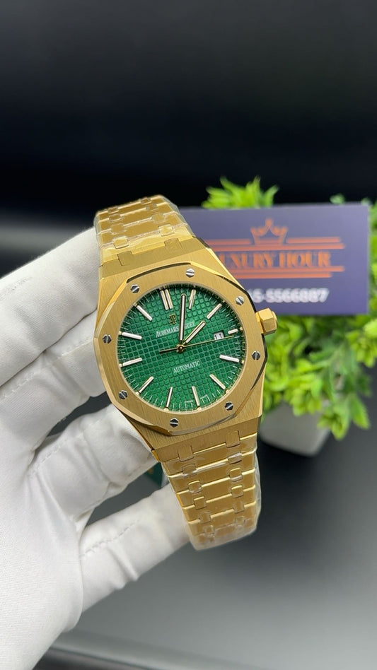 Gold with green dial