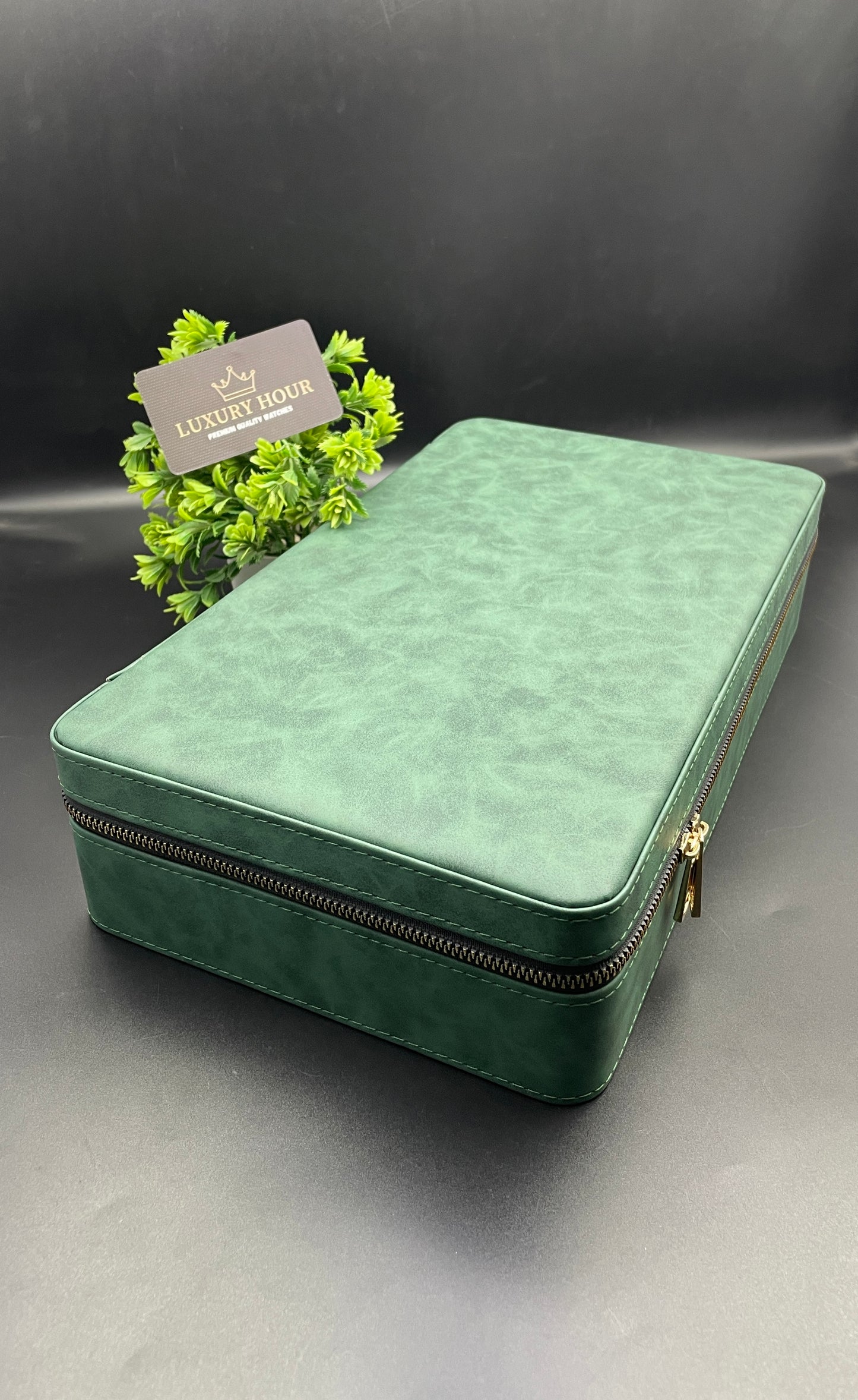 Green Zipper Watch Case