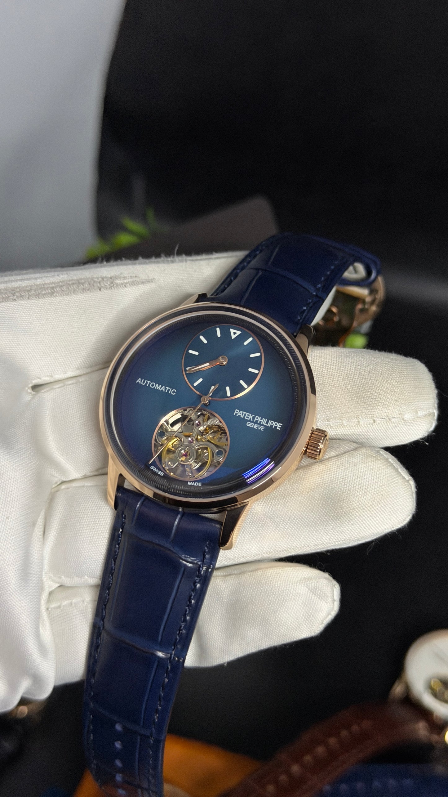 Rose Gold with Blue Dial🔥