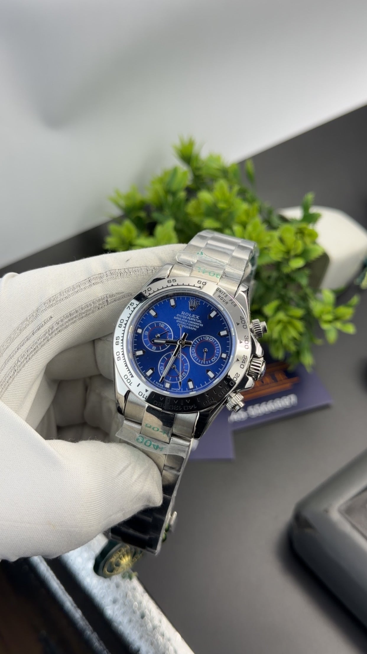 Silver with blue dial 🔥