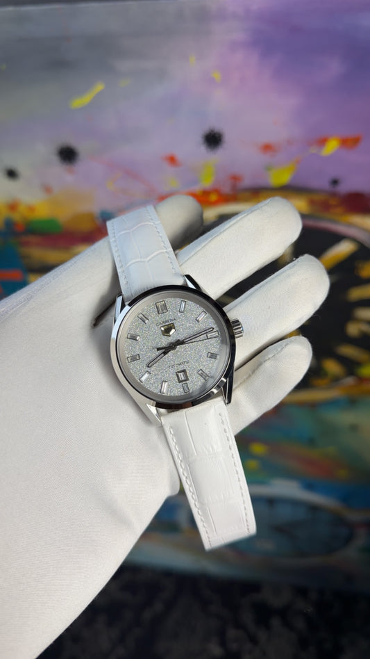 Silver with white dial