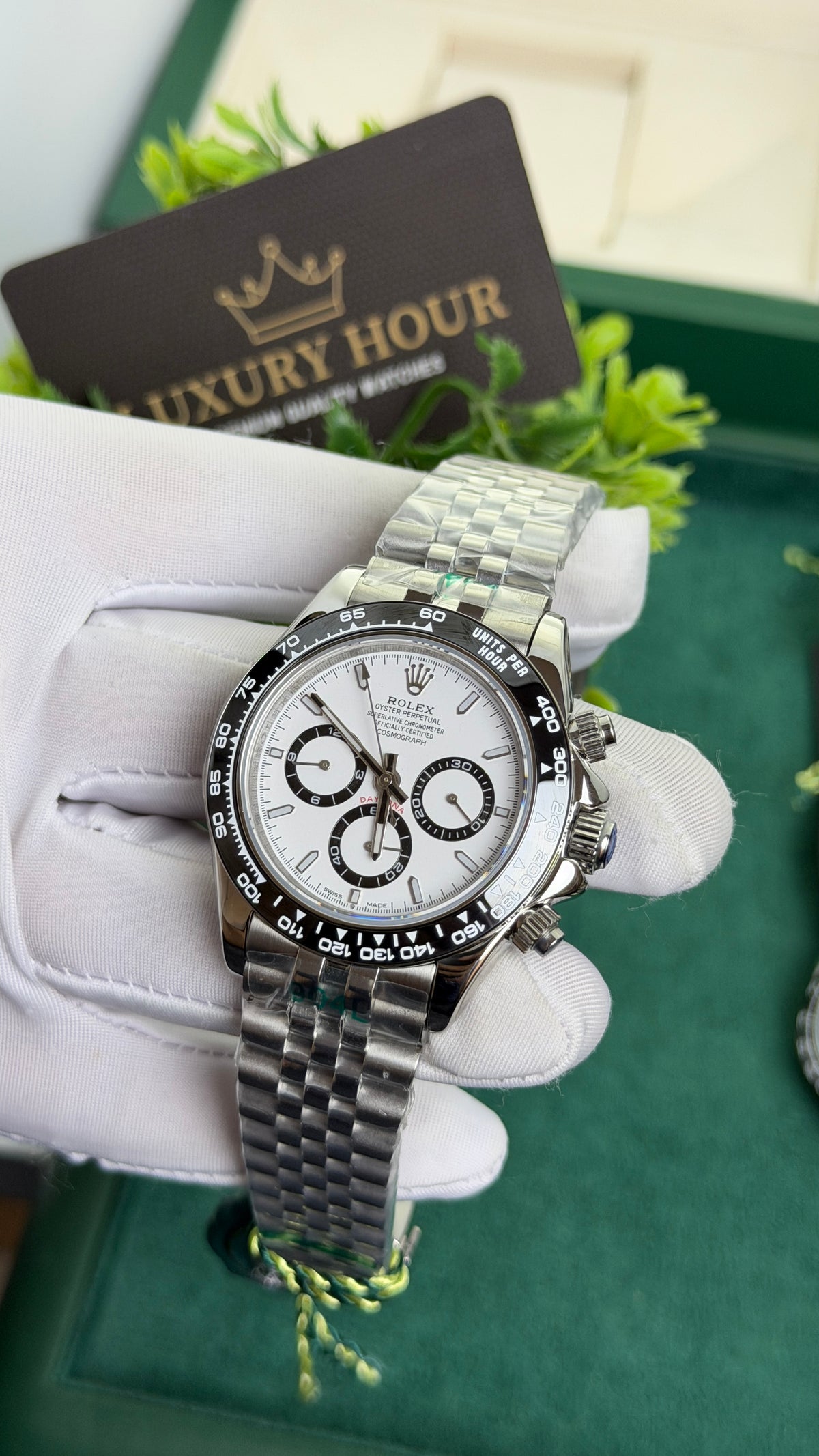 Silver with White Dial.